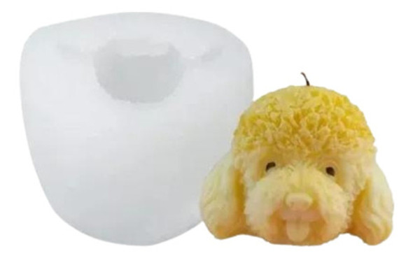 Molde De Silicona Carita De Perro Caniche Especial Velas 0