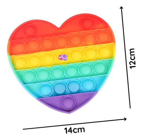 Pop It Corazón - Importado Multicolor Antiestrés Fidget 1
