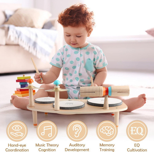Batería Infantil Musical De Madera Para Niños De 1- 1