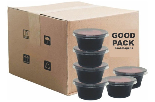 100 Potinho Molheira Pote Descartável Molho C/tp 50ml 0