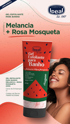 Ideal Gel Esfol Banho Melancia+rosa Mosq 200gr 1