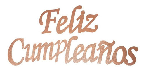 Feliz Cumpleaños Guirnalda Gold Rose Letra Cursiva 0