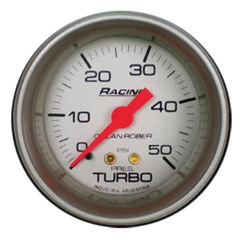 Manometro Turbo Racing Fondo Plata Orlan Rober 312 P 50 0