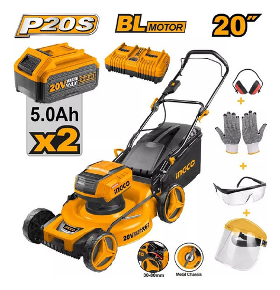 Corta Césped 20v C/2bat 5ah Y Cargador Ingco Lmli20202 - Lnf 1 Corta Césped 20v C/2bat 5ah Y Cargador Ingco Lmli20202 - Lnf 1