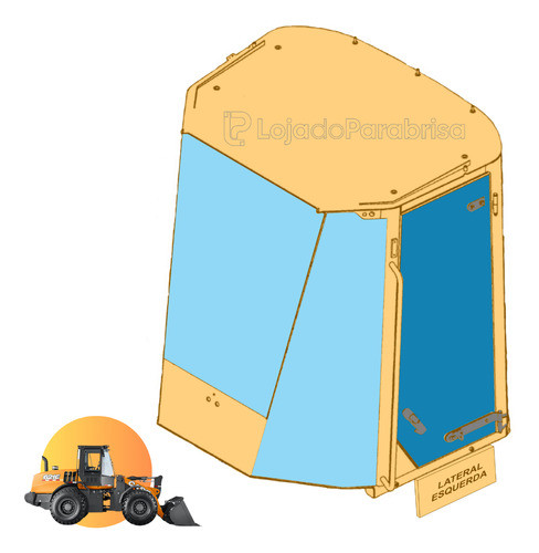 Vidro Da Porta Esquerda Carregadeira Case 621e/721e 76303212 0