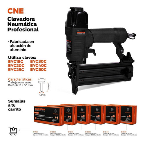 Clavadora Neumatica 15 A 50 Mm Hamilton Cne 1