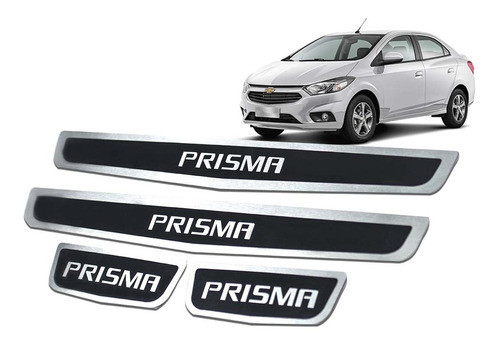Cubre Zocalos Inoxidable P/ Chevrolet Prisma Black 0