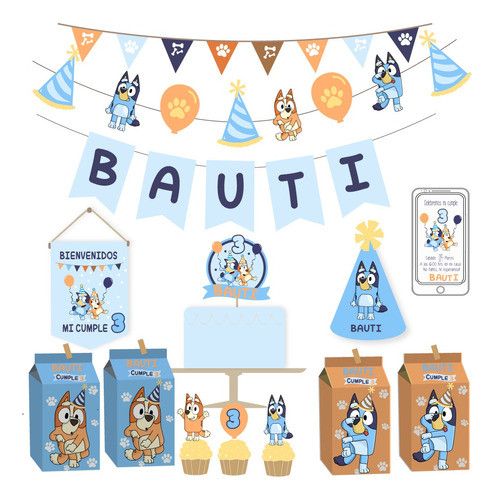1 Pack Decoracion Cumpleaños Infantil Bluey 0