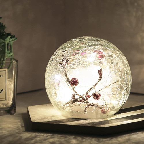 Bola De Cristal Luz Crepitante Led Luz Nocturna Rama De Frut 1