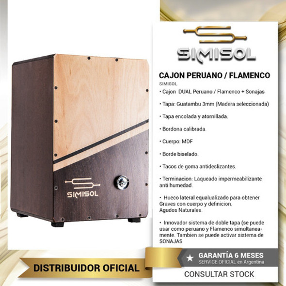 Cajon Triple Peruano / Flamenco + Sonajas Doble Tapa + Funda 1