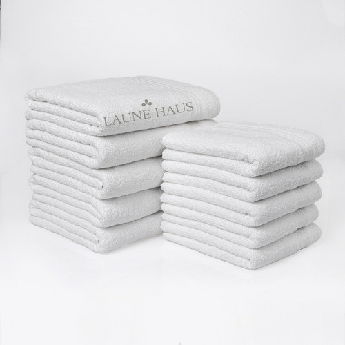 Jogo 12 Toalhas Hotel Pousada 06 Banho 06 Rosto Branca Laune 0