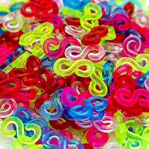 Ganchos Plasticos Tipo S Para Pulsera De Gomitas 300u Multic 0