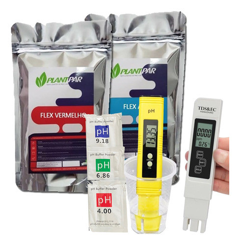 Kit Nutrientes Hidroponia + Condutivimetro + Medidor Ph 0
