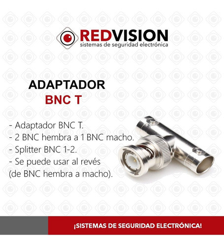 Pack X10 Ficha Conector T Adaptador Bnc Macho 2 Bnc Hembra 1
