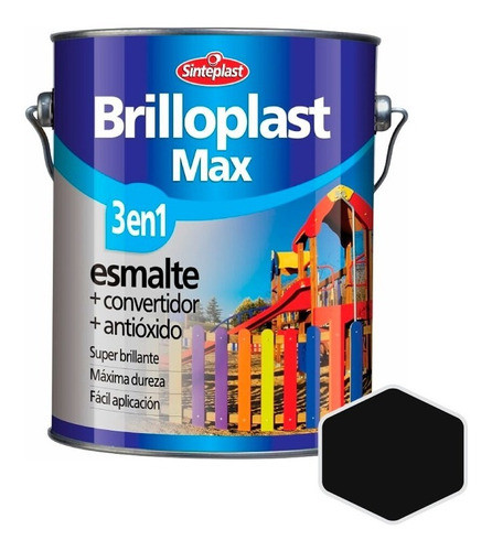 Brilloplast 3 En 1 Sinteplast | Negro | 4l 1