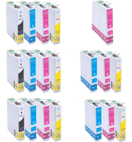 Kit 19 Cartuchos 197 196 Compativel - 3 Bk, 5 C, 5 Y, 6 M 0