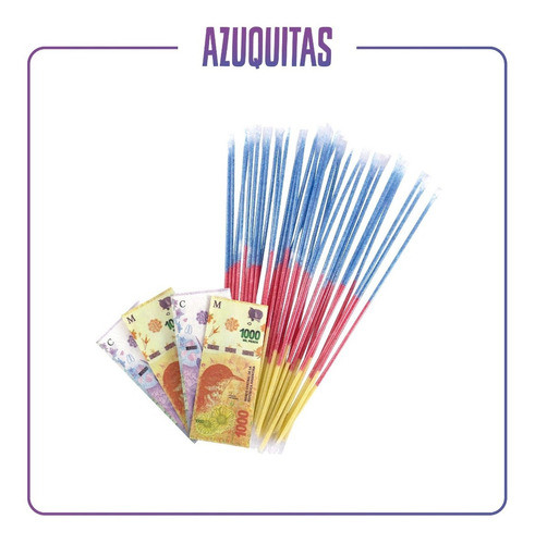 Azuquitas//caramelo En Polvo Surtidos X50u Incluye Billetes 0
