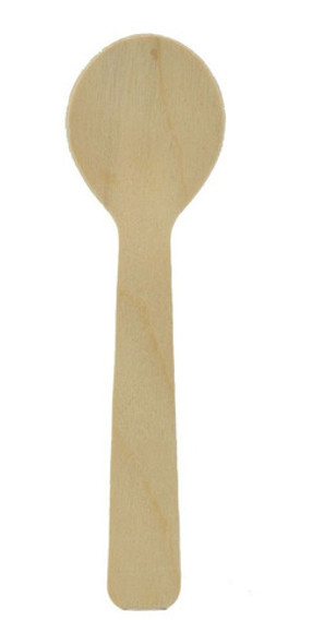 50 Colherzinha Madeira Biodegradável 10 Cm 0
