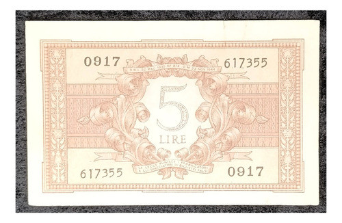 Italia 5 Liras 1952 Bueno Pick 31c 1