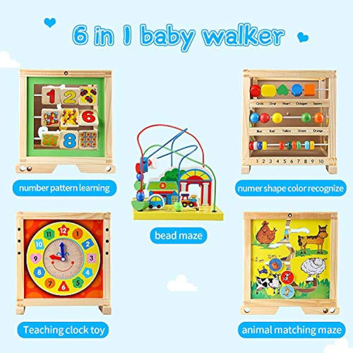 Gemileo Actividad De Madera Cubo Centro Juguetes Con Laberin 1