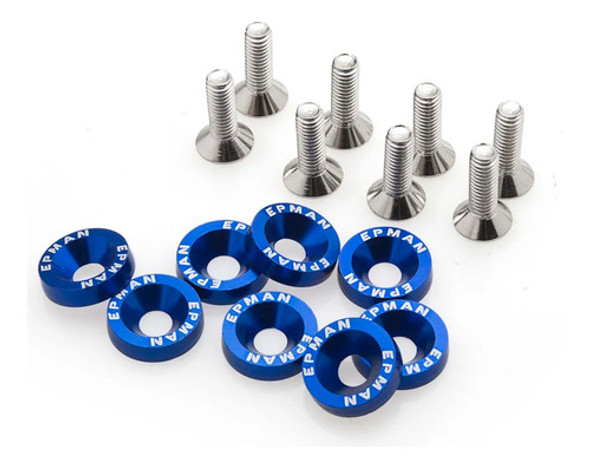 Arandelas Aluminio Moto Auto Atv 6mm M6 Epman X8 Azul 0