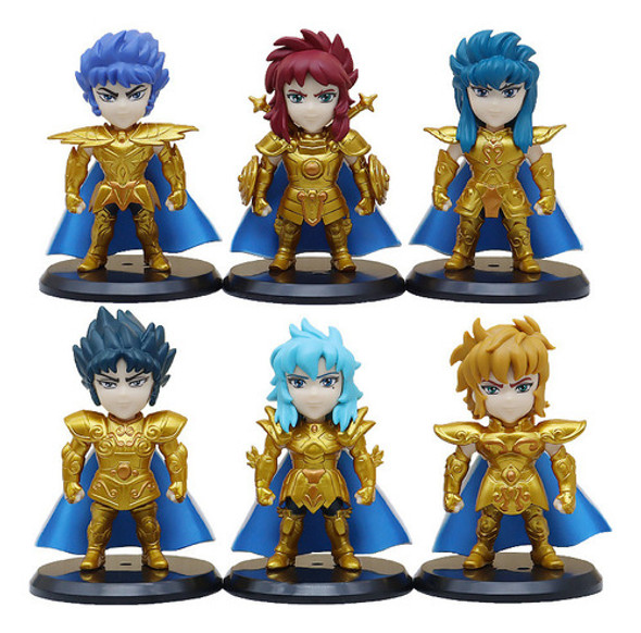 Figuras Caballeros Del Zodiaco Set X6 Caballeros Dorados B 0