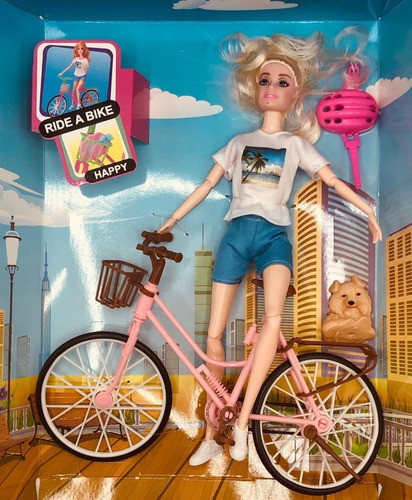Muñeca + Bici Con Accesorios 0