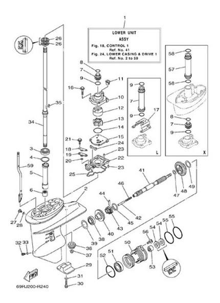 Ruleman De Engranaje De Marcha Atras De Yamaha 25hp 2t 1991+ 1