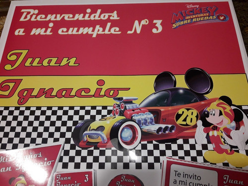 Mickey Aventuras Sobre Ruedas Cumpleaños Impreso Y Cortado 0