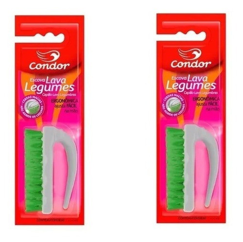 Kit 2 Escova Higiene Funcional Para Lavar Legumes E Frutas 0