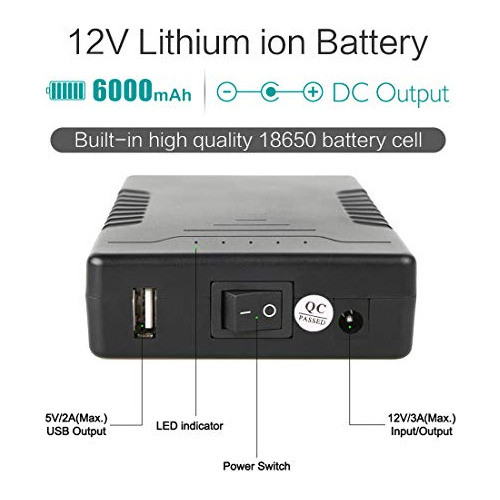 Batería Li-ion Recargable Tiras Led Camaras Cctv 5v-12v 1