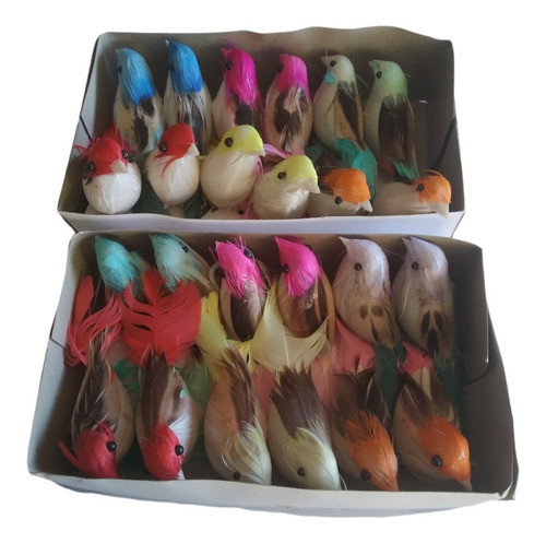 Caja Mini Pajaritos -  Aves Artificiales - 12 Unidades 0