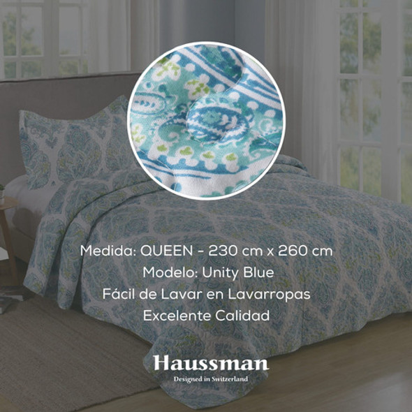 Cubrecama Queen Quilt Cover Azulado 2 Plazas Haussman Vip 1 Cubrecama Queen Quilt Cover Azulado 2 Plazas Haussman Vip 1
