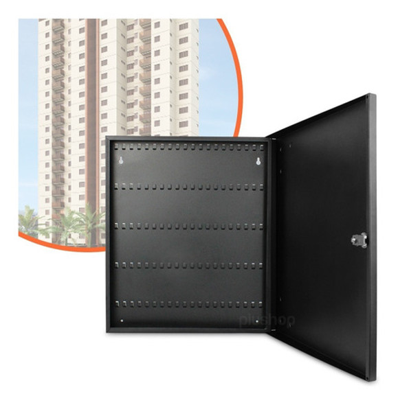 Porta Chaves De Parede Claviculário P/ 100 Chaves Preto 1