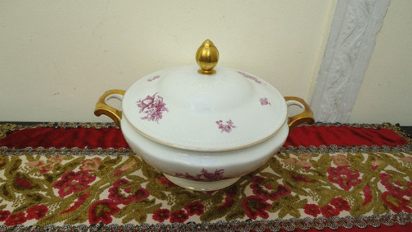 Sopera Bavaria Antigua Con Flores Y Decorada Con Oro Veala 0