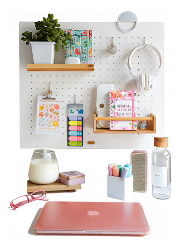 Tablero Organizador Pared Madera Börd Con Accesorios 50x58,5 0