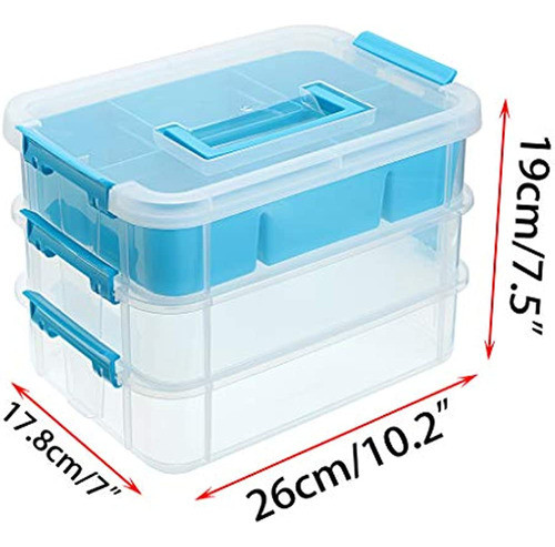 Btsky Caja Apilable Y De Transporte De 3 Capas, De Plástico 1