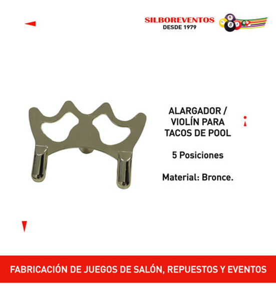 Violin Alargador 5 Puntas Para Pool Billar Snooker 1 Violin Alargador 5 Puntas Para Pool Billar Snooker 1