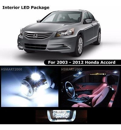 10pcs Cool Blanco Led Bombillas Kit Interior Para Accord Hon 1