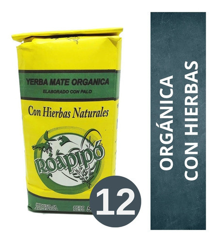 Yerba Mate Organica Roapipo C/hierbas 12 X 500 Gr 0