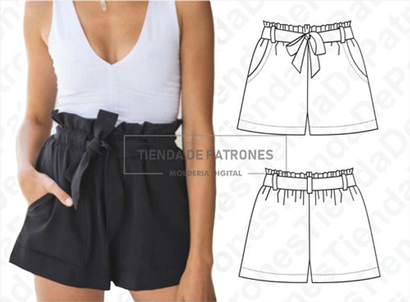 Moldes Patrones Imprimibles Short Lazo Mujer Talles 36 A 46 0