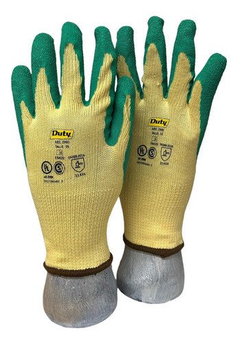Guante G10 Rugoso Talle 10 Verde Y Amarillo Pack 12 Duty 0