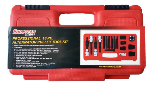 Juego Extractor Poleas Alternador Maletin 18pzas Eurotech 1