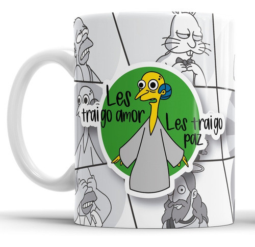 Taza De Cerámica Señor Burns Extraterrestre Los Simpson Paz 0