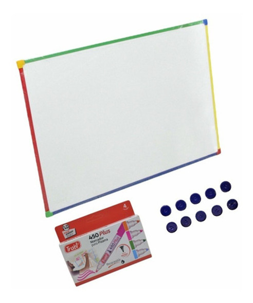 Pizarra Infantil Magnética 40x60 + Marcadores + Imanes 0