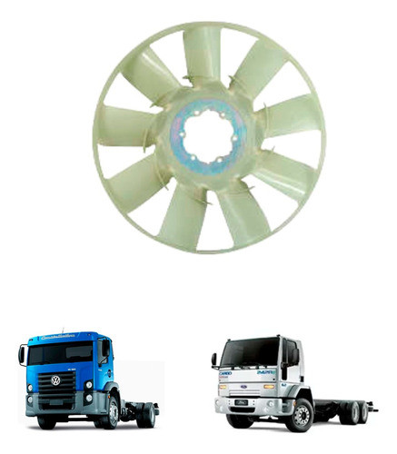 Helice Radiador 9 Pas 654mm Diametro Com Arco Vw Ford Mb 1