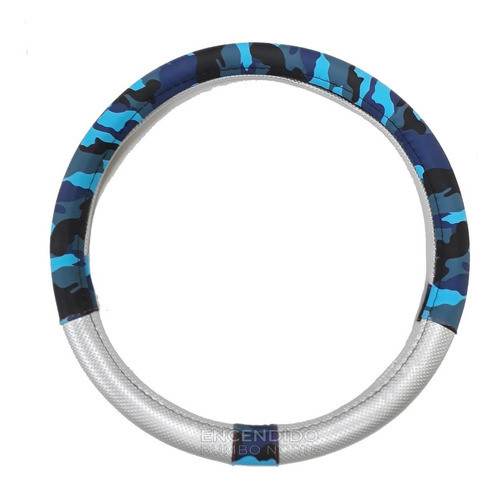 Cubre Volante Universal 38 37cm Camuflado Azul Con Gris 1