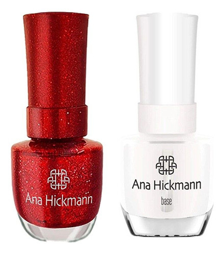 Kit Esmalte Glitter Red Everglow Vermelho+base Ana Hickmann 0