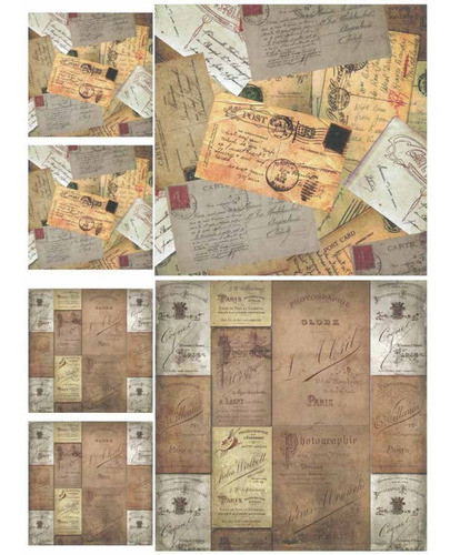 Papel Com Estampa Carta Vintage Ref 5080 0