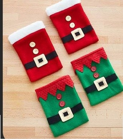 Porta Cubiertos Navideños Para Mesa Eventos Fiestas 1